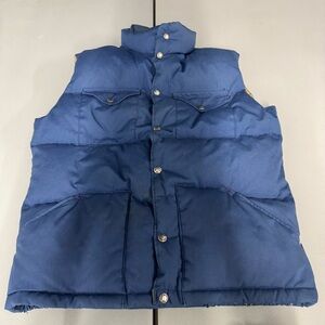 Navy Blue Puffer Vest vintage the north face puffer medium button up